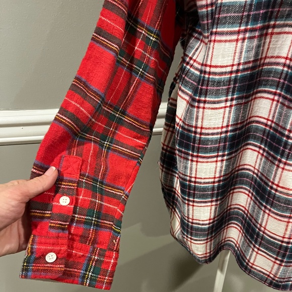 Women's American Eagle Plaid Flannel Button Down Long Sleeve Shirt - Siz… - Picture 13 of 15